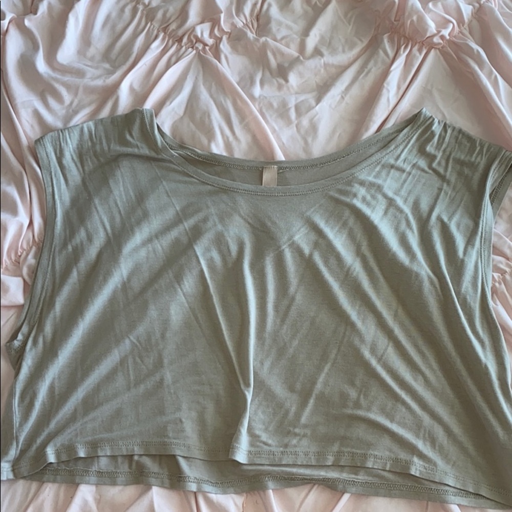 Tan Wide Shoulder Crop Top